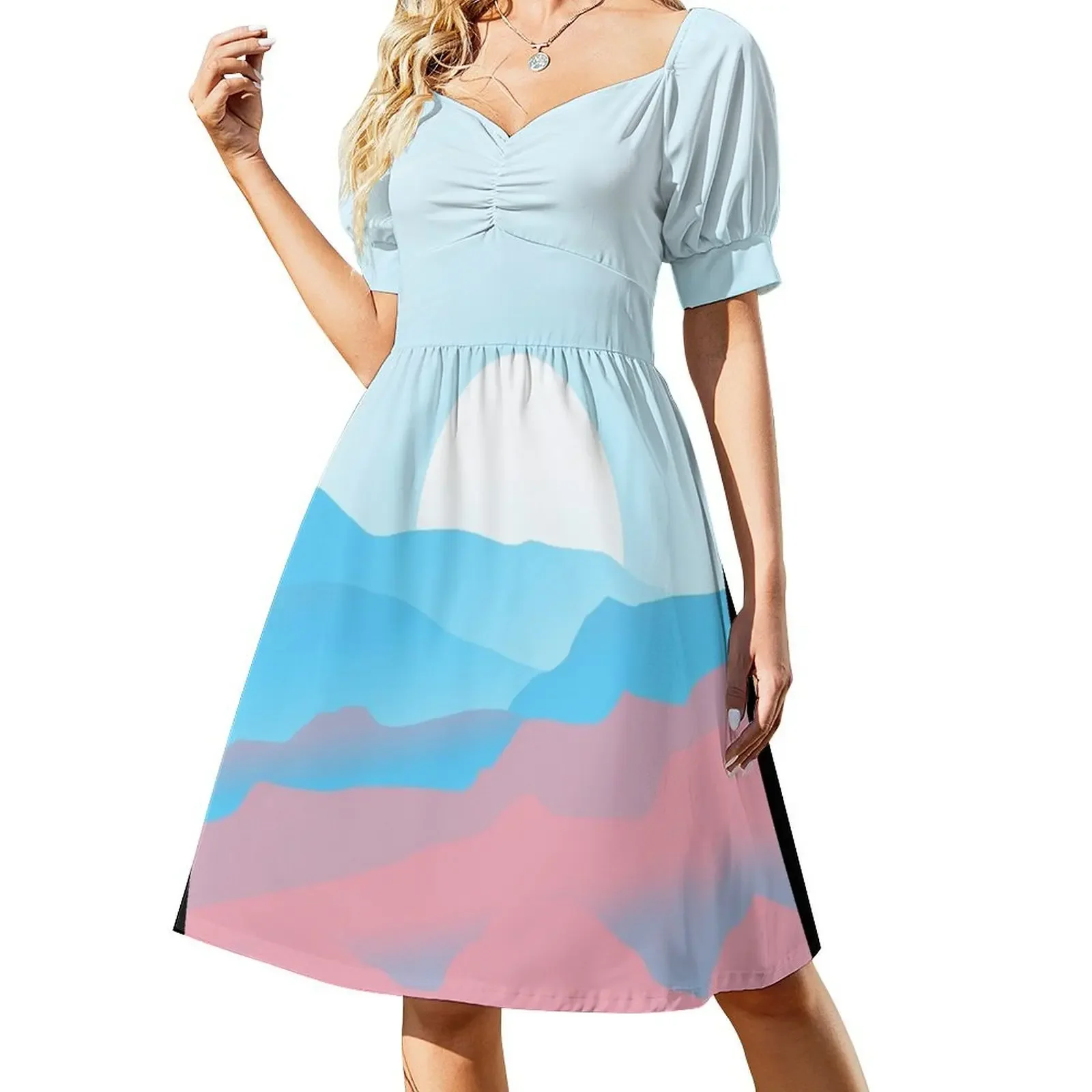 

Trans Pride Sunrise Landscape Sleeveless Dress women's summer jumpsuit dress party night Dress