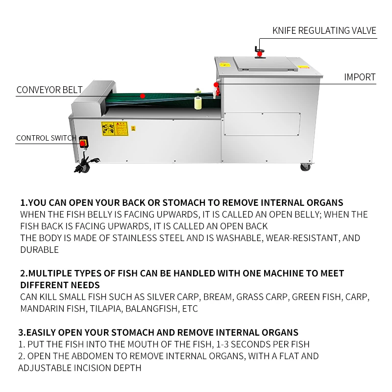 Small Commercial Electric Multi-functional Cleaning Opening Belly Opening Back Filleting Machine For Fish Processing Equipment