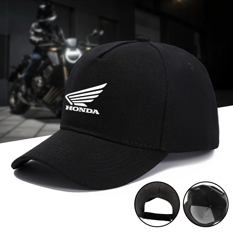 

1PC Motorcycle Logo Cotton Adjustable Baseball Hat For Honda Civic FIT Accord Prelude CRV 5th City CRZ CRX Jazz HRV Accessories