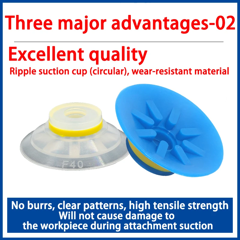 Ventosa de silicone a vácuo para braço robô VF-15 20 25 30 40 50 ventosa de silicone forte e fina ondulada