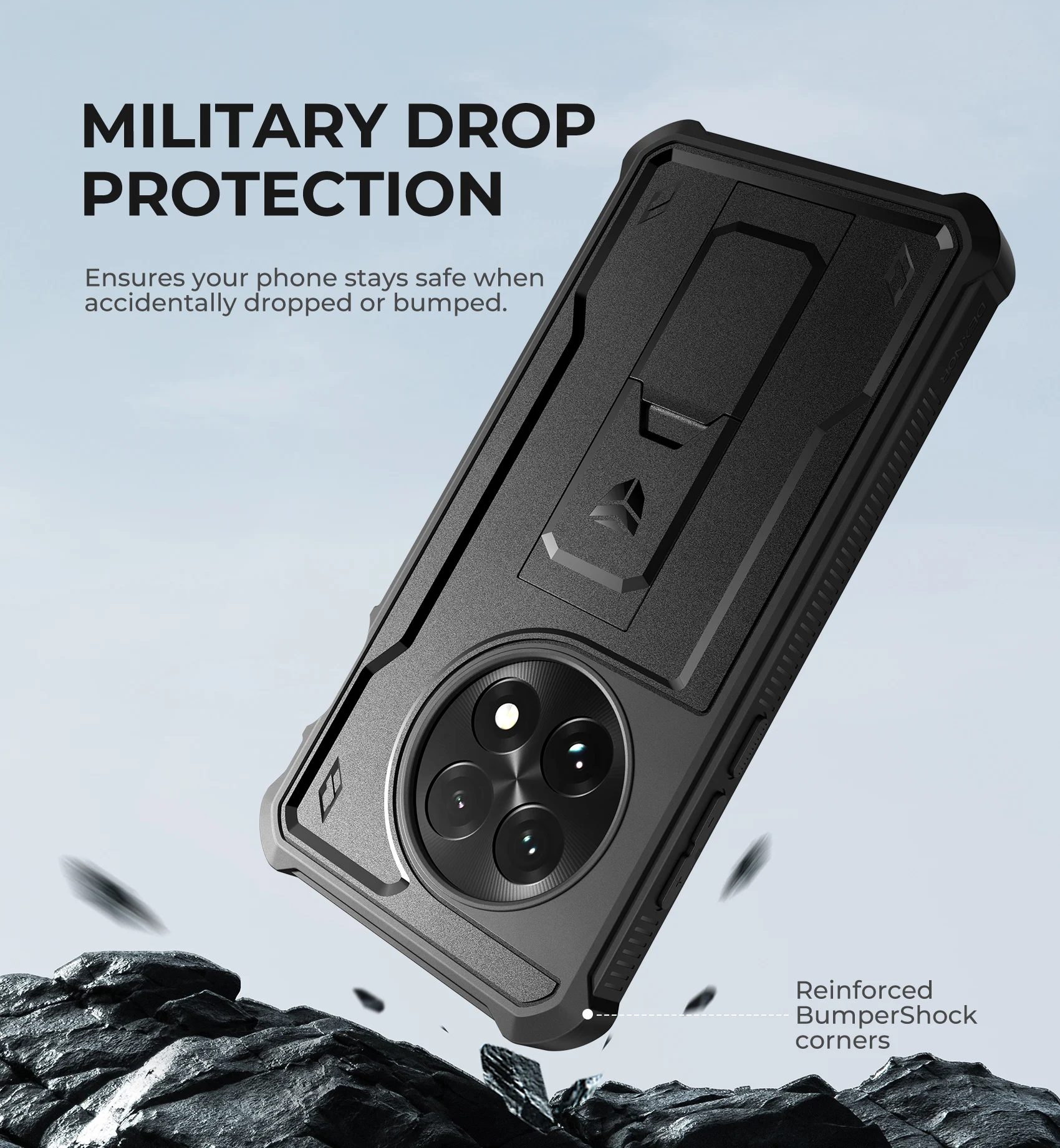 Etui na OnePlus 13 5G (2025) Full Body Bumper Military Grade Armor Shockproof Shell Case Bracket z wbudowanym ochraniaczem ekranu — zdjęcie produktu 3