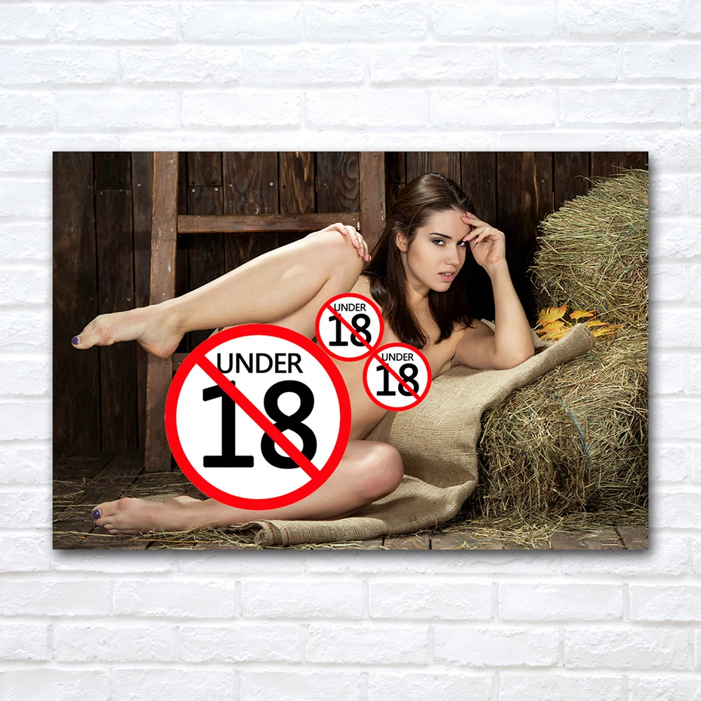 Sexy Brunette Girl Shaved Pussy Naked Woman Photos Uncensored Posters Home Decor Wall Art Canvas Prints Painting Room Decoration