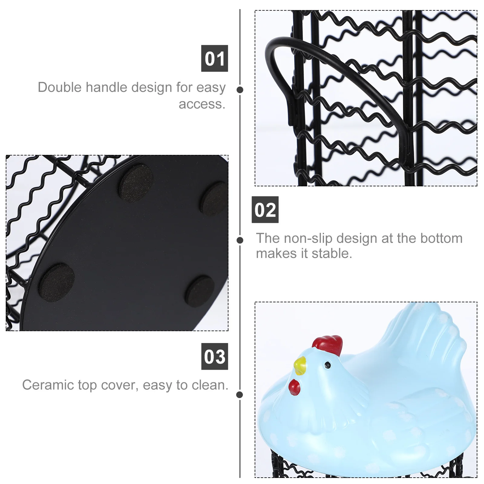 

Kitchen Storage Basket Eco-Friendly Materials Egg Box Fruit Organizer Space Saving Countertop Tidy Multifunctional