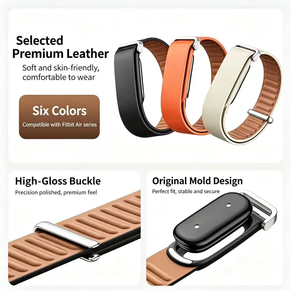 Leather Sports Loop Strap for Google Fitbit Air Breathable Comfortable Bracelet Wristband for Google Fitbit Air Belt Accessories