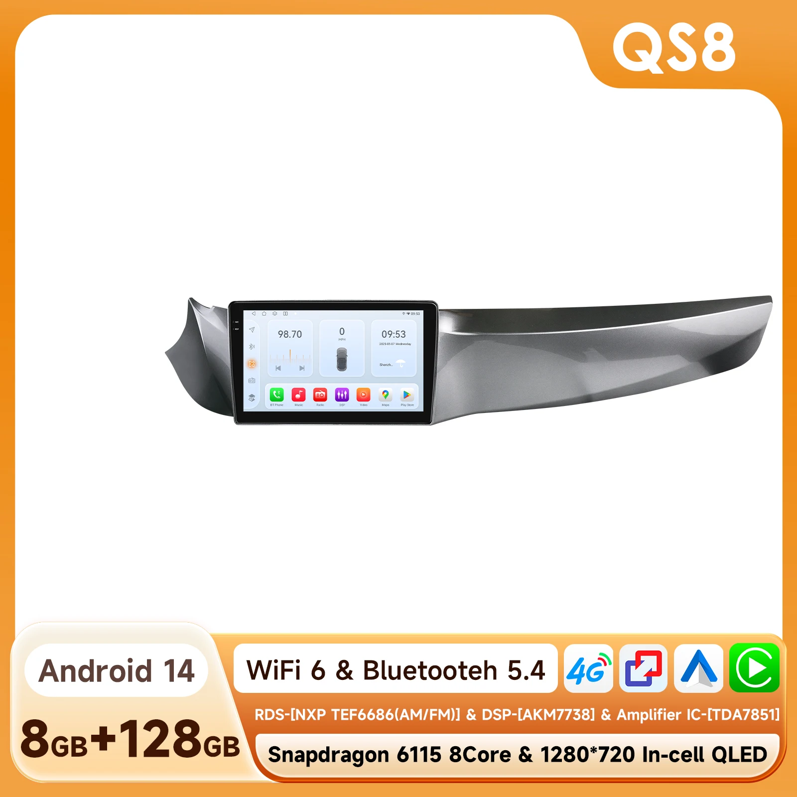 OSSURET Android Auto Multimedia Speler Stereo voor Alfa Romeo Giulietta 2010-2014 Android Auto Draadloze Carplay DSP 6115 GPS Navi
