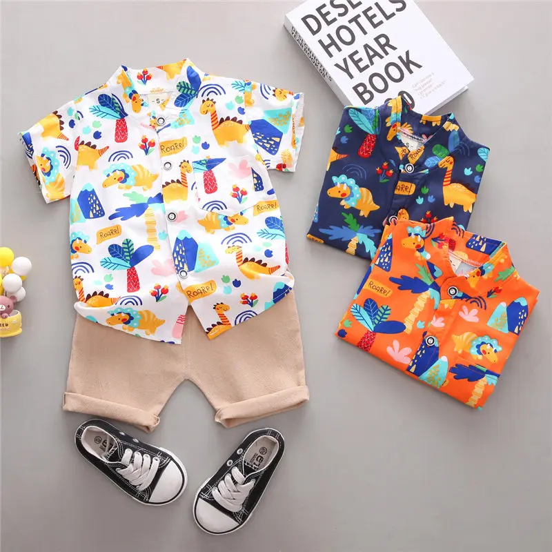 New Children Casual Clothes Suit New Summer Kids Boys Girls Printe Shirt Shorts 2Pcs/Set Baby Toddler Clothing Infant 0-4 YEARS