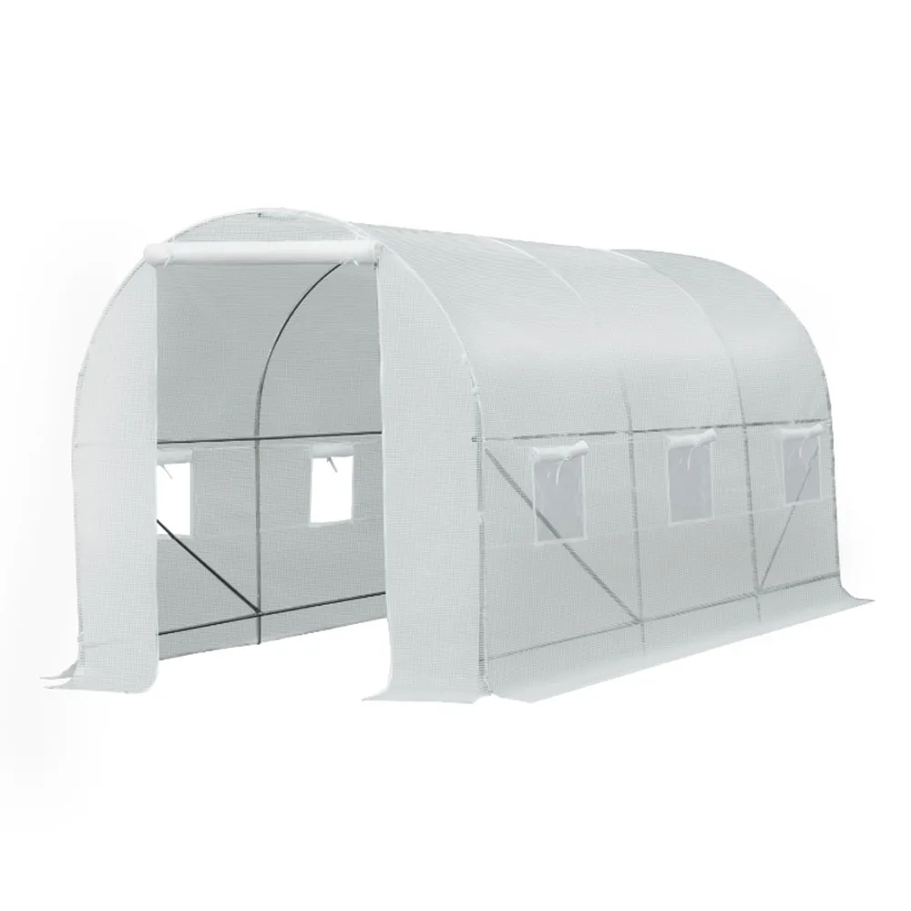 15' x 7' x 7' Outdoor Walk-In Tunnel Greenhouse Large Garden Hot House Kit with 6 Roll-up Windows & Roll Up Door[US-Stock]