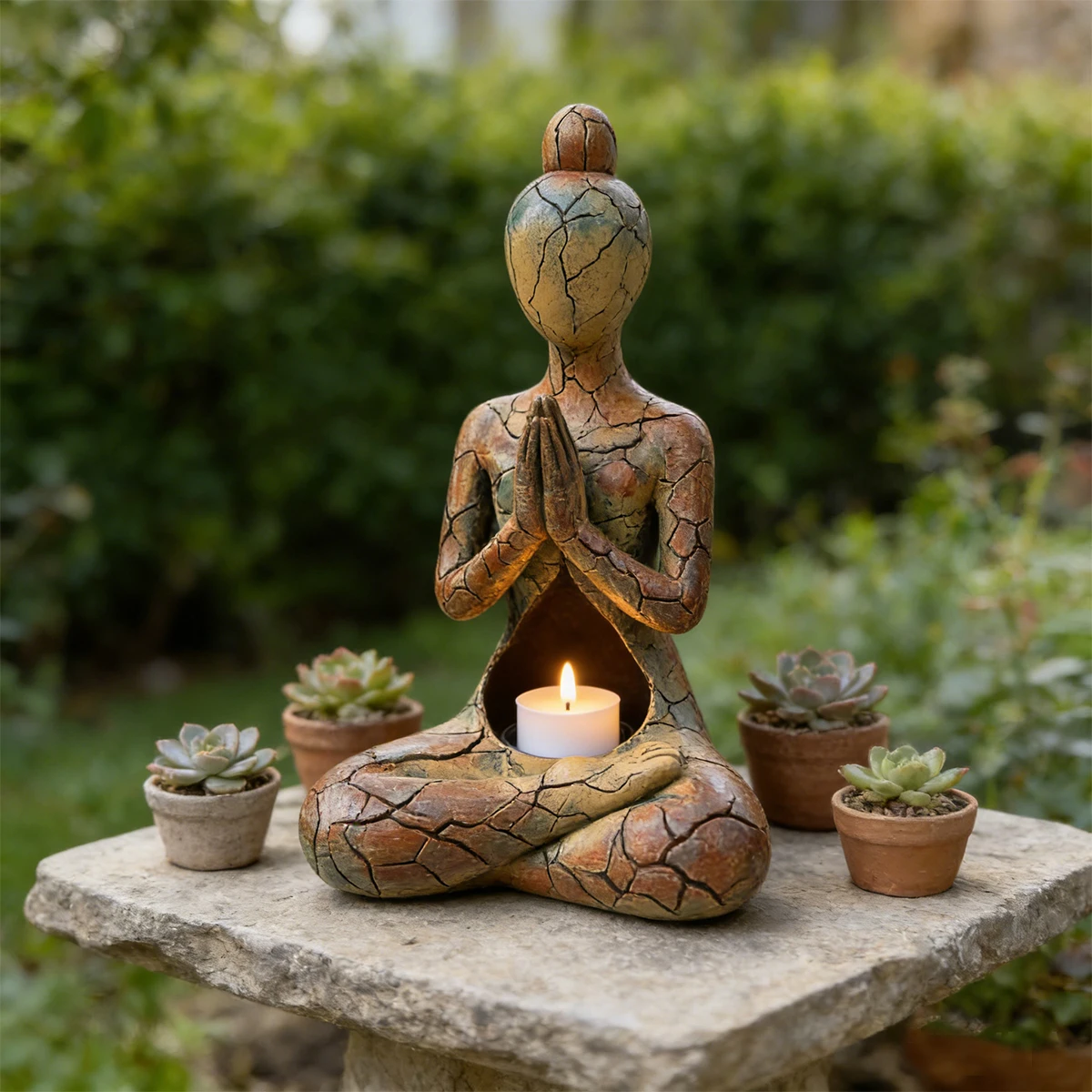 Resin Meditation Statue, a Unique Home Decoration Piece That Brings Tranquility to Your Space, Suitable for Placing in the Office, Living Room, or Bedroom