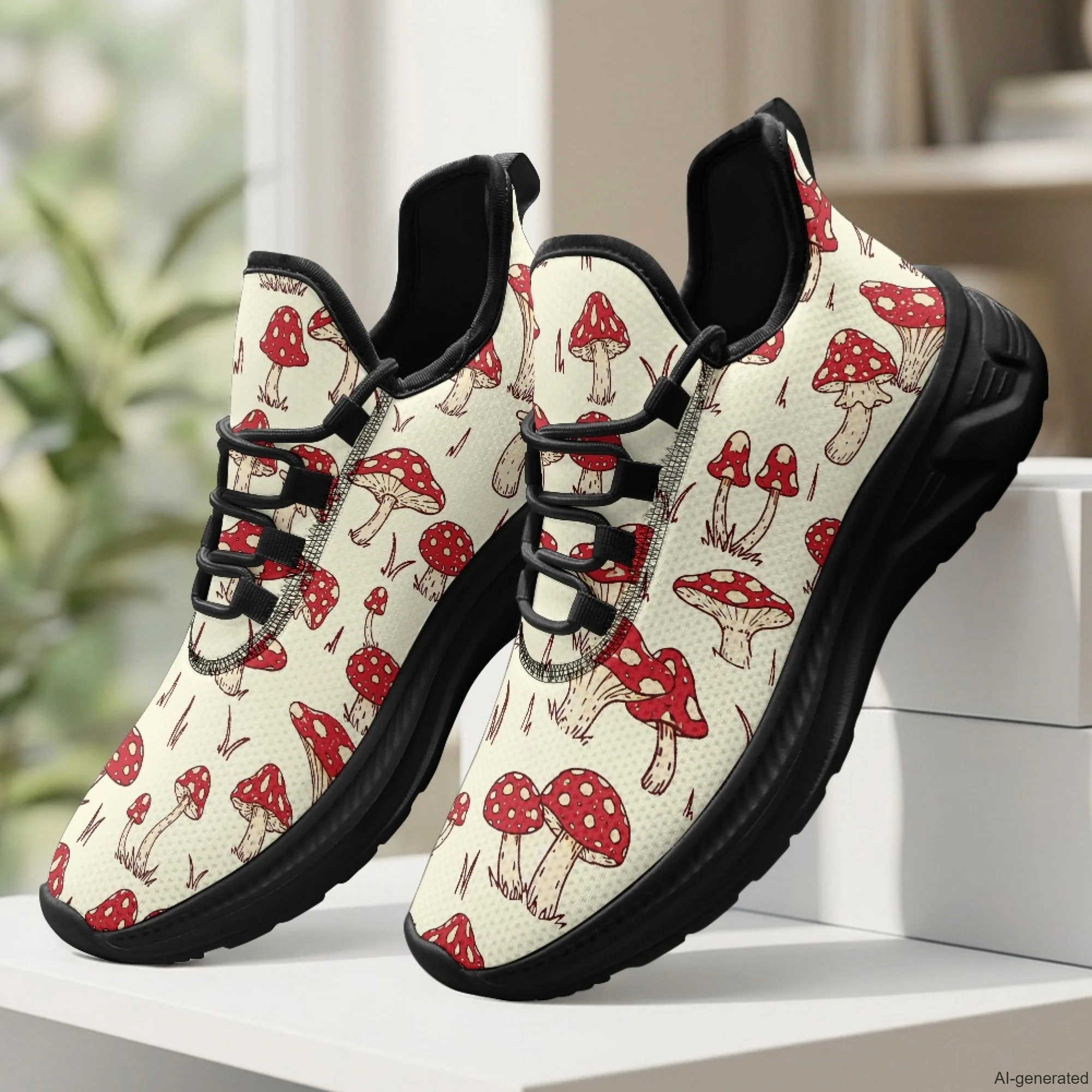XIXIRIMIDO Womens Walking Shoes Nurse Shoes Nurse Sneakers Mushroom Print Tenis Masculino De Corrida Barefoot Shoes 35-48