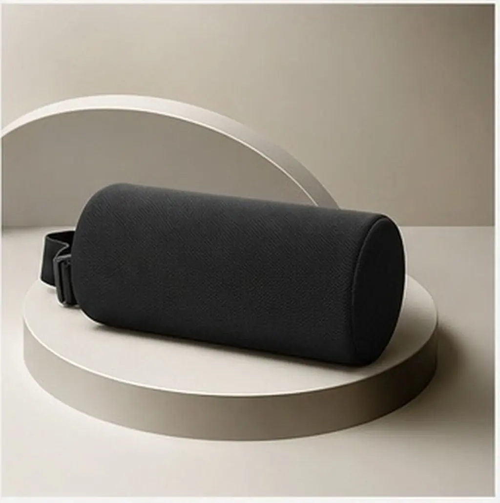 Car Neck Pillow For Travel Office Worker Black Cylindrical Lumbar Memory Adjustable Multifunctional Cushion