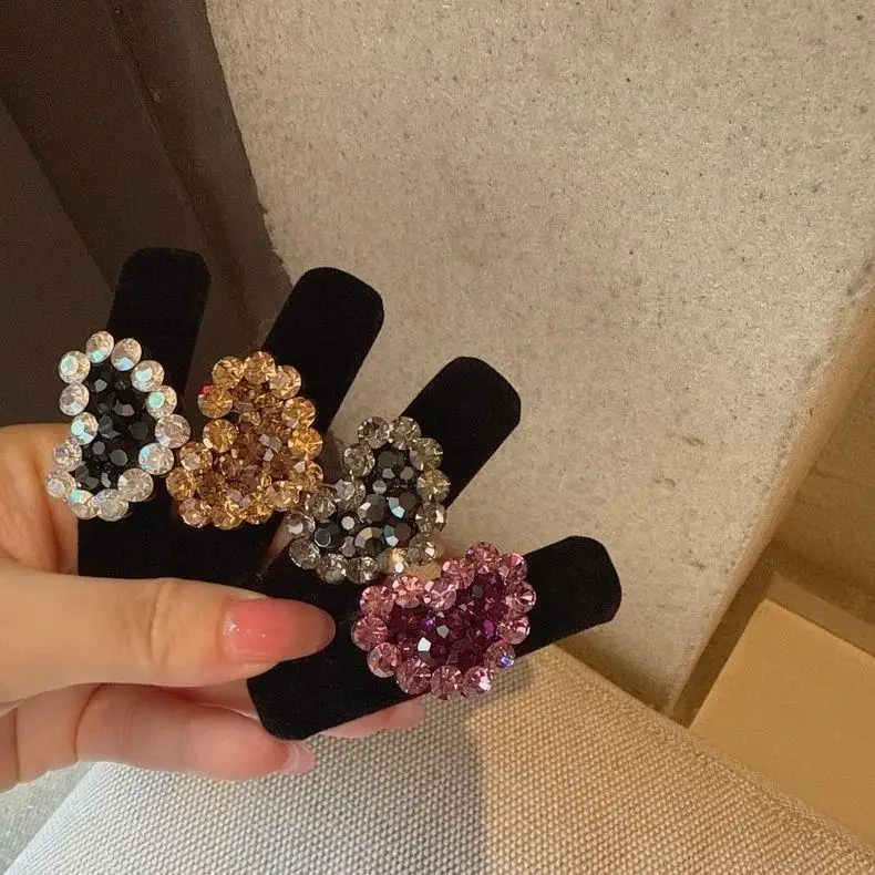 High grade ultra sparkling rhinestone side clip BB clip full diamond heart breaking clip the back of the head hair clip headband