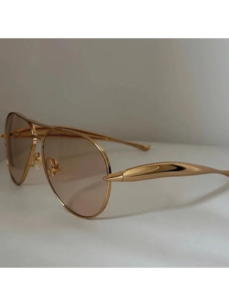 Neue Y2K Vintage Metall-Piloten-Sonnenbrille für Damen und Herren, Punk-Stil, Beliebte Outdoor-Fahrbrille, Luxus-Marken-Designer-Brille, UV400-Schutz