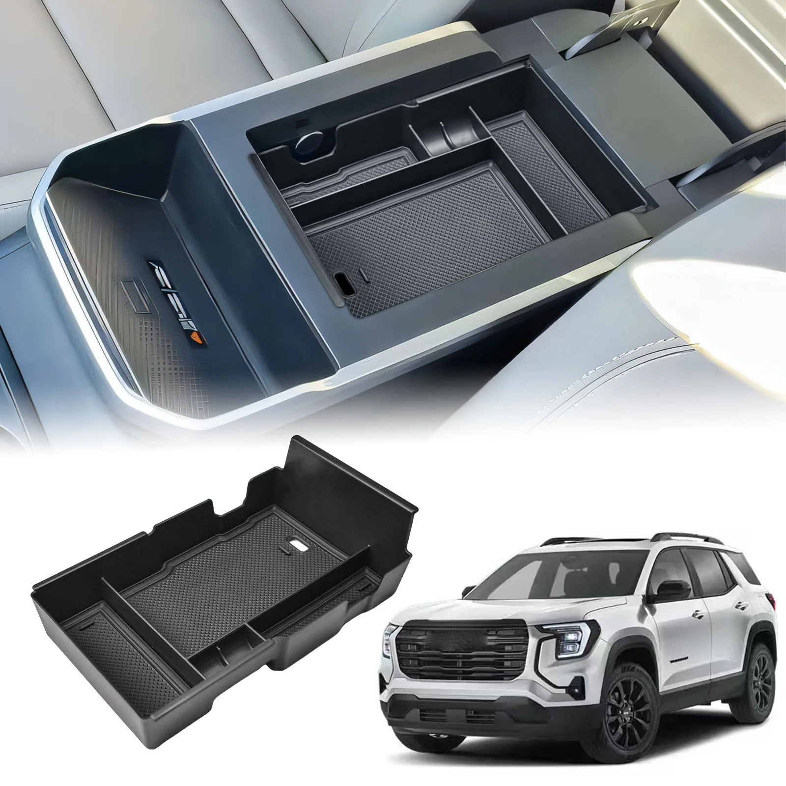 

Center Console Organizer Tray for GMC Terrain 2025-2026 Inteiror Coin Phone Holder Accessories Armrest Secondary Car Storage Box