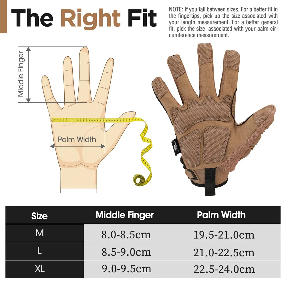 MOSSY OAK 남성용 밀리터리 풀 핑거 터치 스크린 장갑, 전술 장갑, 사냥, 페인트볼, 하이킹, 등산, 에어소프트 슈팅 장갑