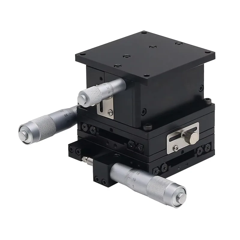 3-Axis manual linear stage 60x60mm micron linear platform with crossed roller bearings