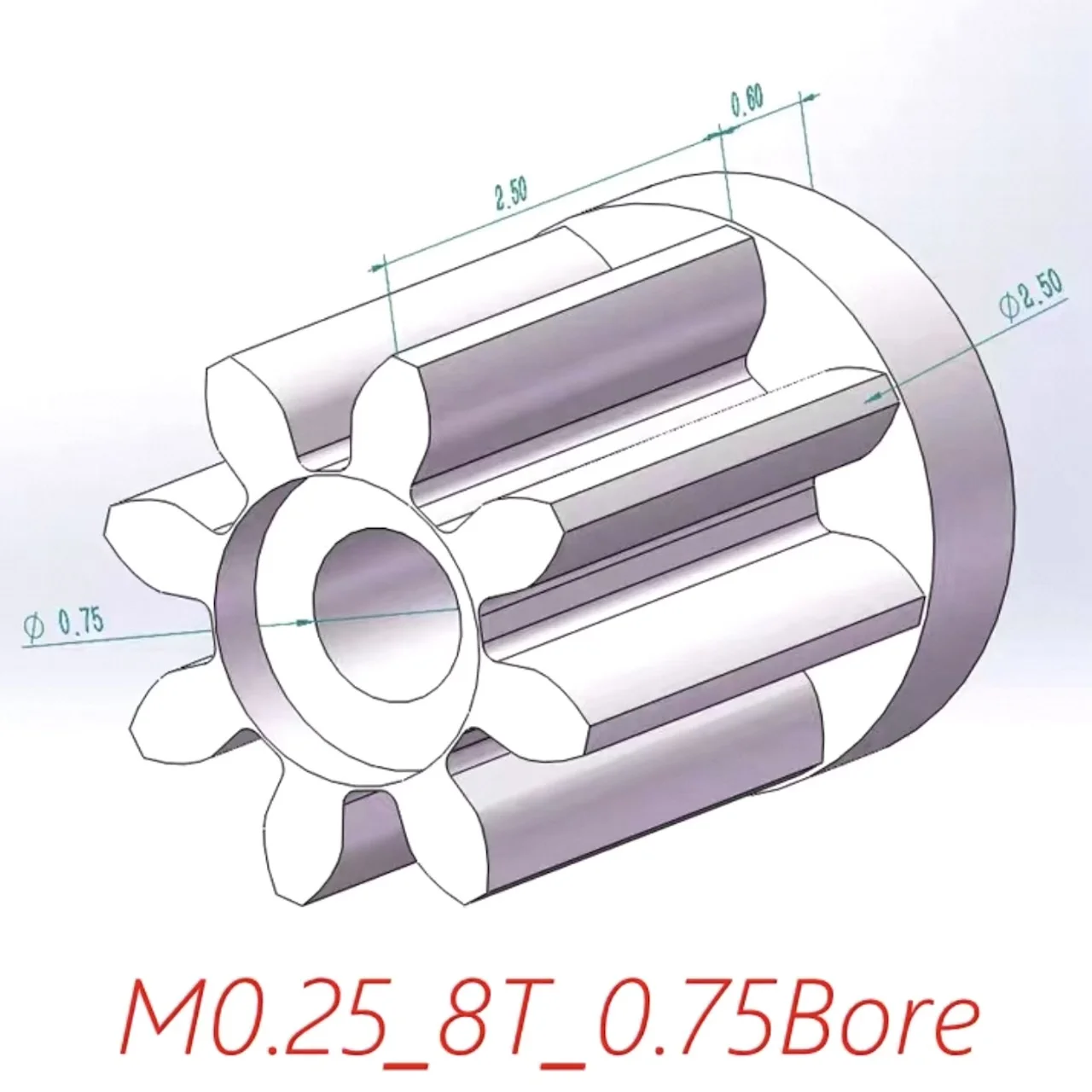 0.8mm 8T Plastic Gear M0.25 8 Teeth for DIY Mini Model Aircraft Servo Remote Control Car Motor Teeth Pinion