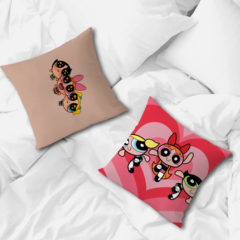 The P-Powerpuff G-Girls Cute Pillow cover Sofa living Printing Decoration Room  Office Coffee Shop Car Nordic Simplicity Cover