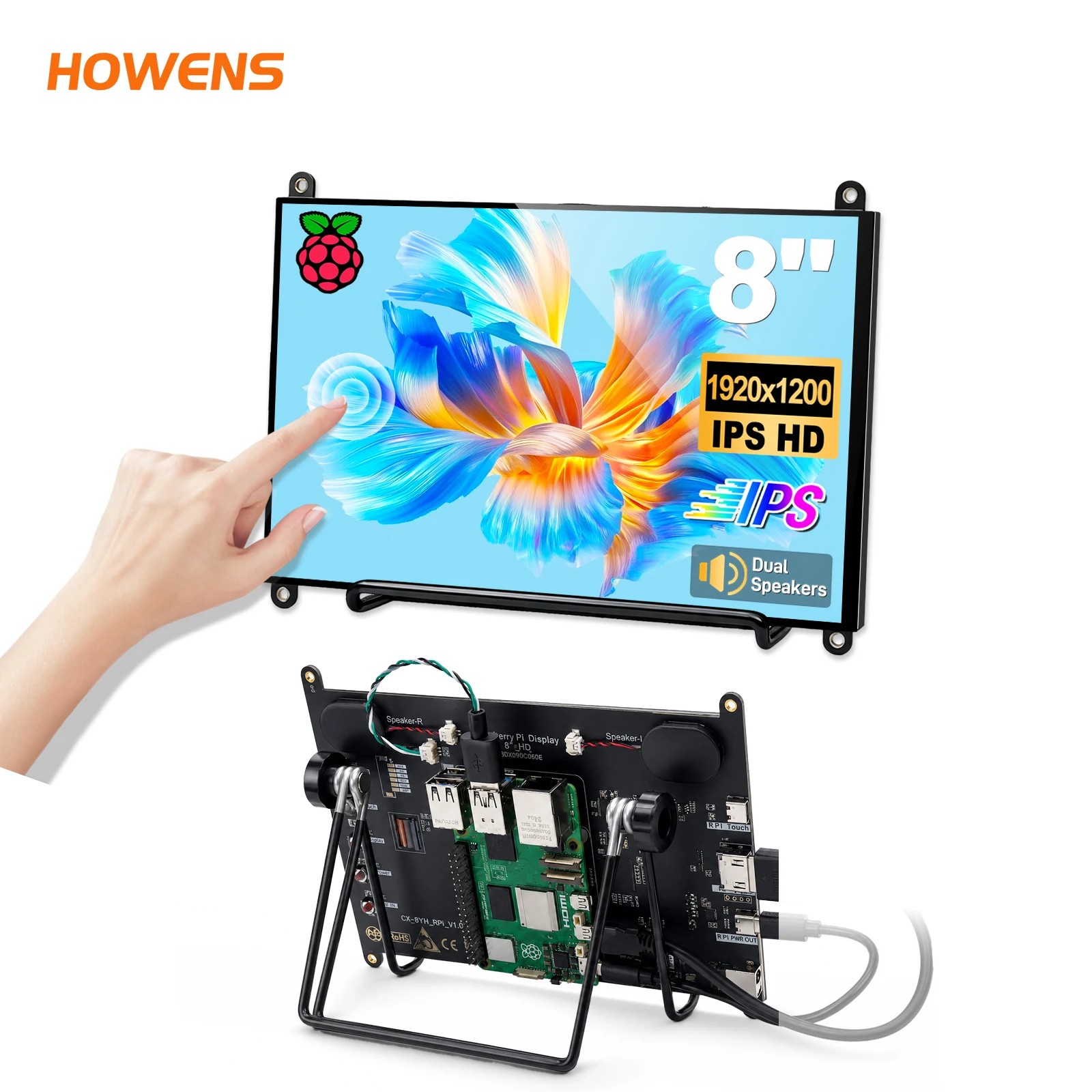 8 inch Raspberry Pi Touch Screen IPS FHD 1920x1200 Portable LCD Display Module HDMI For RPi 4 5 3 2 3B+ 4B Laptop PC Industrial