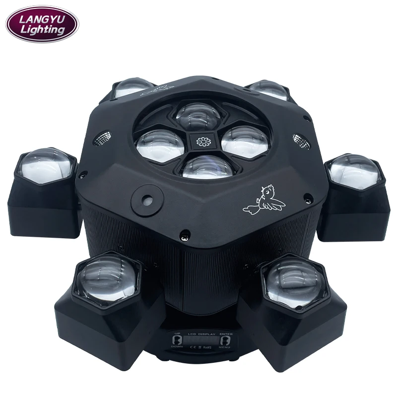 NEW LED 10*10W 6 Head Moving Head Beam Light 4 in1 RGBW Beam Laser Strobe Light Full Color Disco Party Par DMX Strobe Light