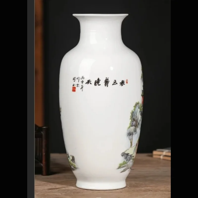 Chinese Traditional Vases  Jingdezhen Ceramic Vintage Vase Fine Smooth Surface Furnishing Articles Vase Decoration Household