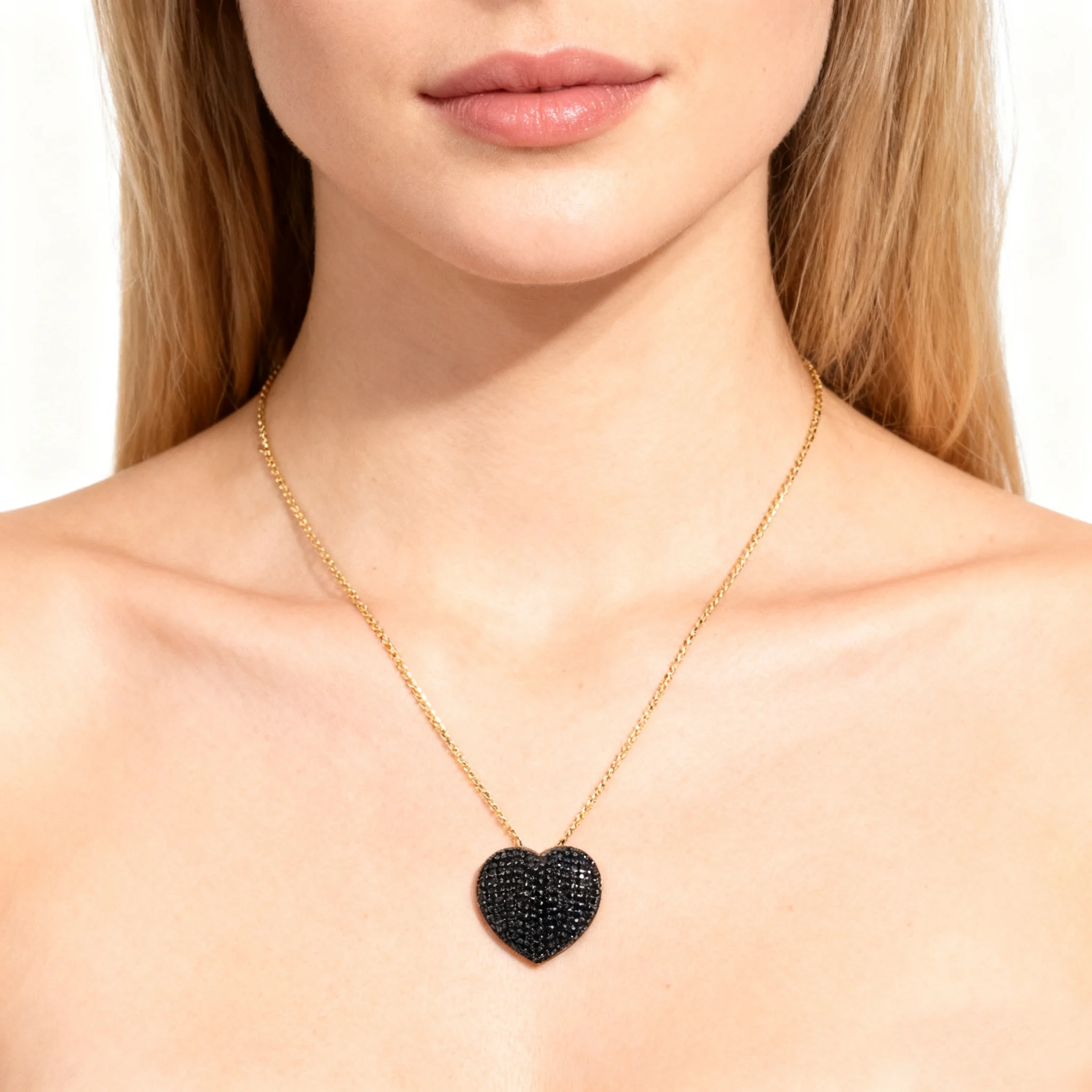 SUNSLL Fashion Heart Multicolor Cubic Zirconia Pendant Necklaces And Stud Earrings For Women Girls Love Party Jewelry Sets