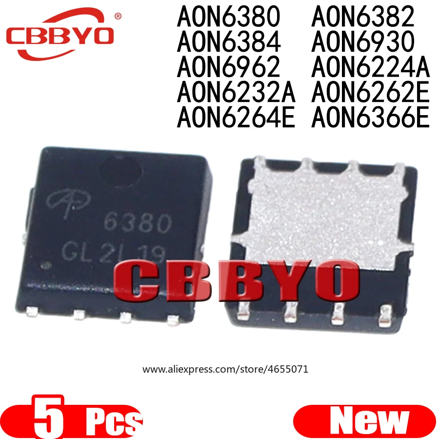 (5piece)100% New AON6380 AON6382 AON6384 AON6930 AON6962 AON6224A AON6232A AON6262E AON6264E AON6366E QFN-8 Chipset