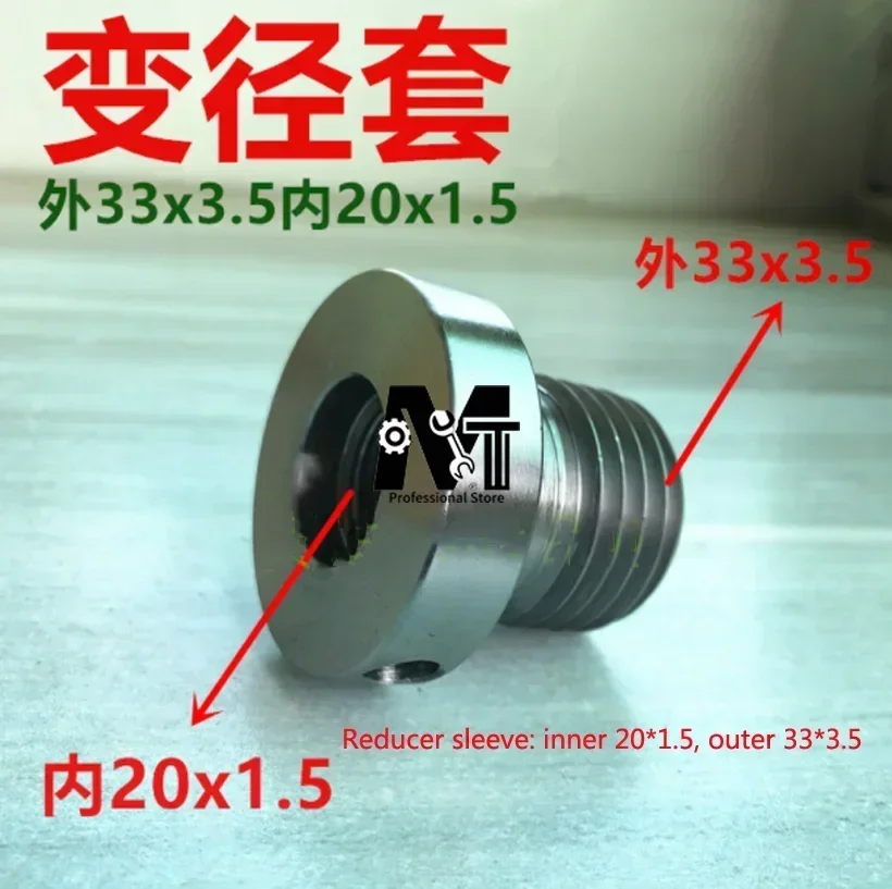 Wood Lathe Chuck Converts Turning Tools Lathe Headstock Spindle Adapter Outside 33x3.5 Inside 20x1.5 Diameter Adapter 1PC view 2