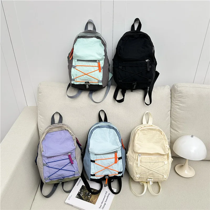Cute Drawstring Casual Bag Unisex Lightweight Travel Outdoor Sports Backpack Japanese-Style Fashion Mini Backpack