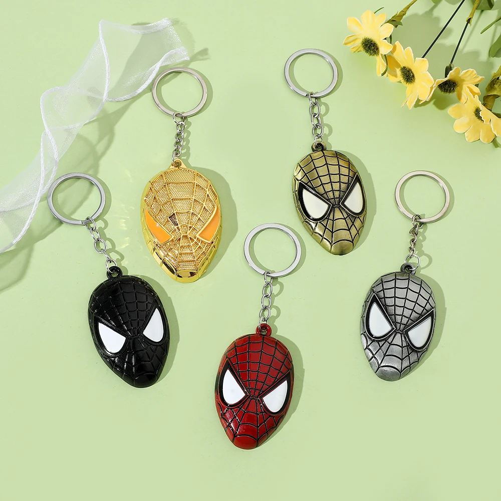 Avengers Spiderman Schlüsselanhänger Modischer Charm Superhelden-Spiderman-Masken-Anhänger Auto-Schlüsselring Accessoire Trendiges Geschenk für Männer – Detail 7