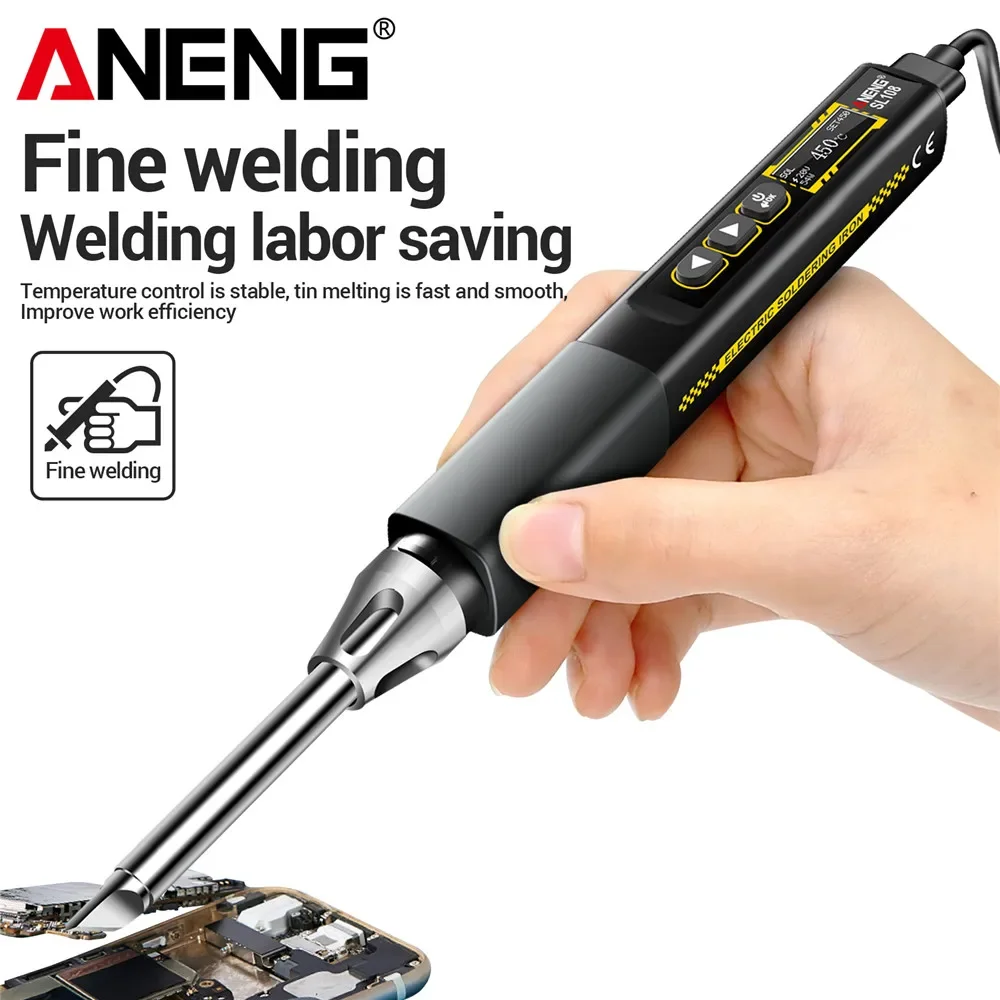 ANENG SL108 электрические паяльники PD/QC 96 Вт с регулируемой температурой и быстрым нагревом портативные умные сварочные инструменты для электриков