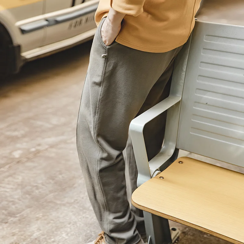 Maden Retro Tapered Three-dimensional Cut Rolled Edge Knitted Pants Elastic Waist Casual Pants Spring And Autumn Men