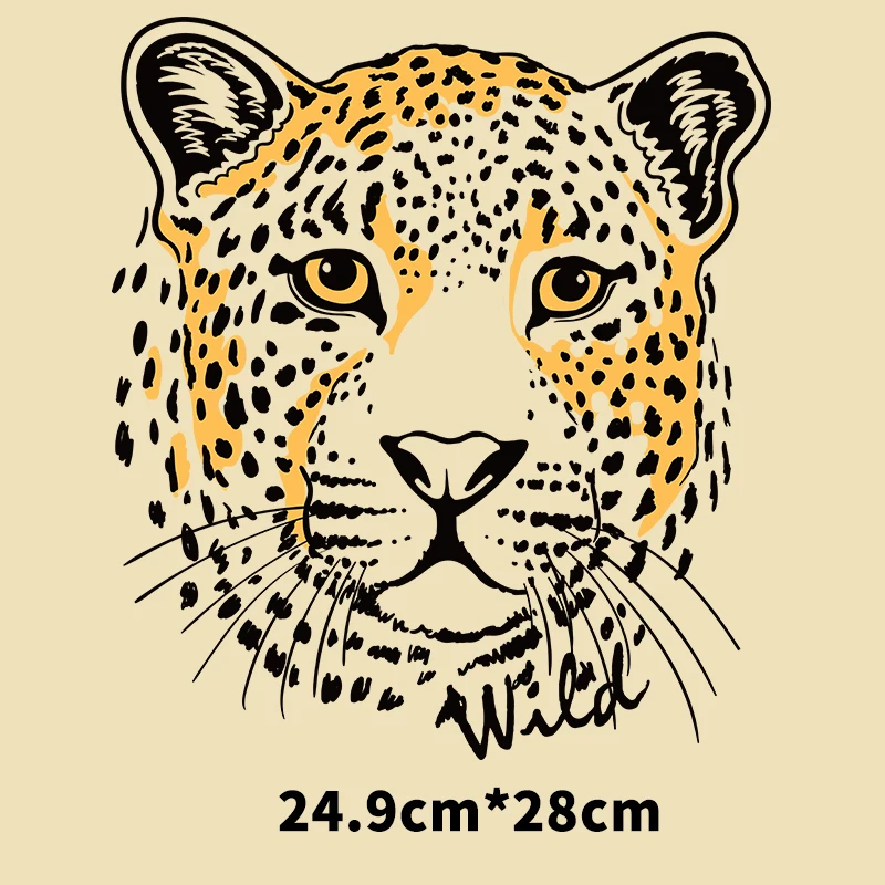 Japanese tiger leopard heat transfer clothing T-shirt sweater DIY decoration ironing sticker for men\'s clothing