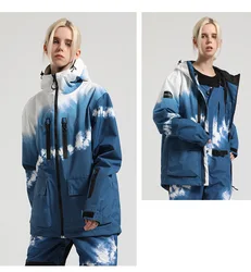 Gsou-Chaqueta de esquí impermeable y a prueba de viento para hombre y mujer, chaqueta de esquí profesional, tabla única, tabla doble, suelta y cálida