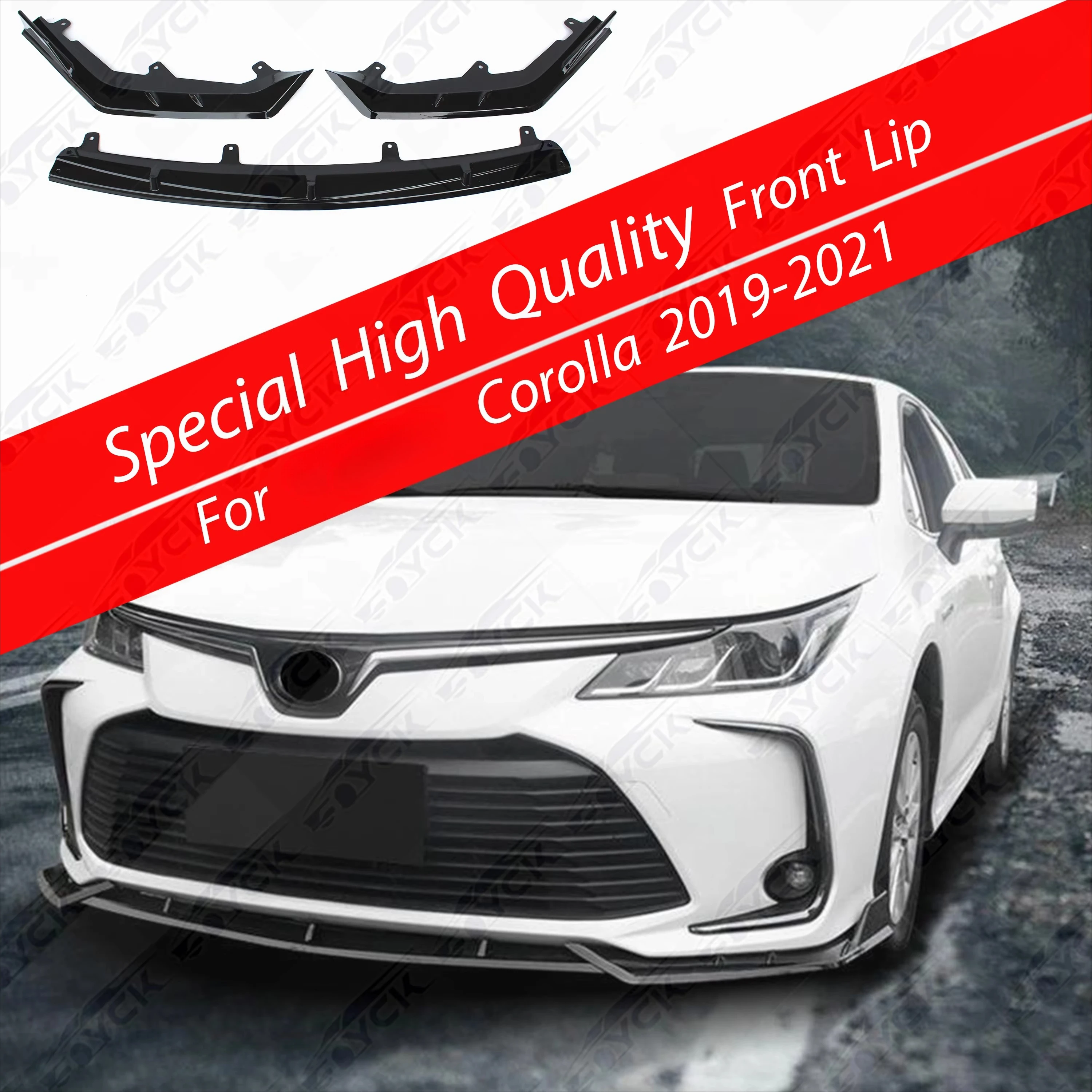 Whole Body Kit Front Rear Side Lip Skirts ABS Plastic Diffuser Bumper Car Accessories New Condition for Corolla 2017-2023