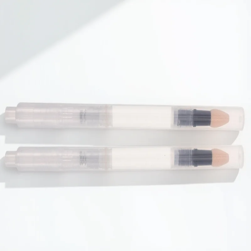 

2Pcs Refillable Lip Gloss Sponge Tip Press Pen Portable Makeup Tool Travel Blush Concealer Foundation Applicator