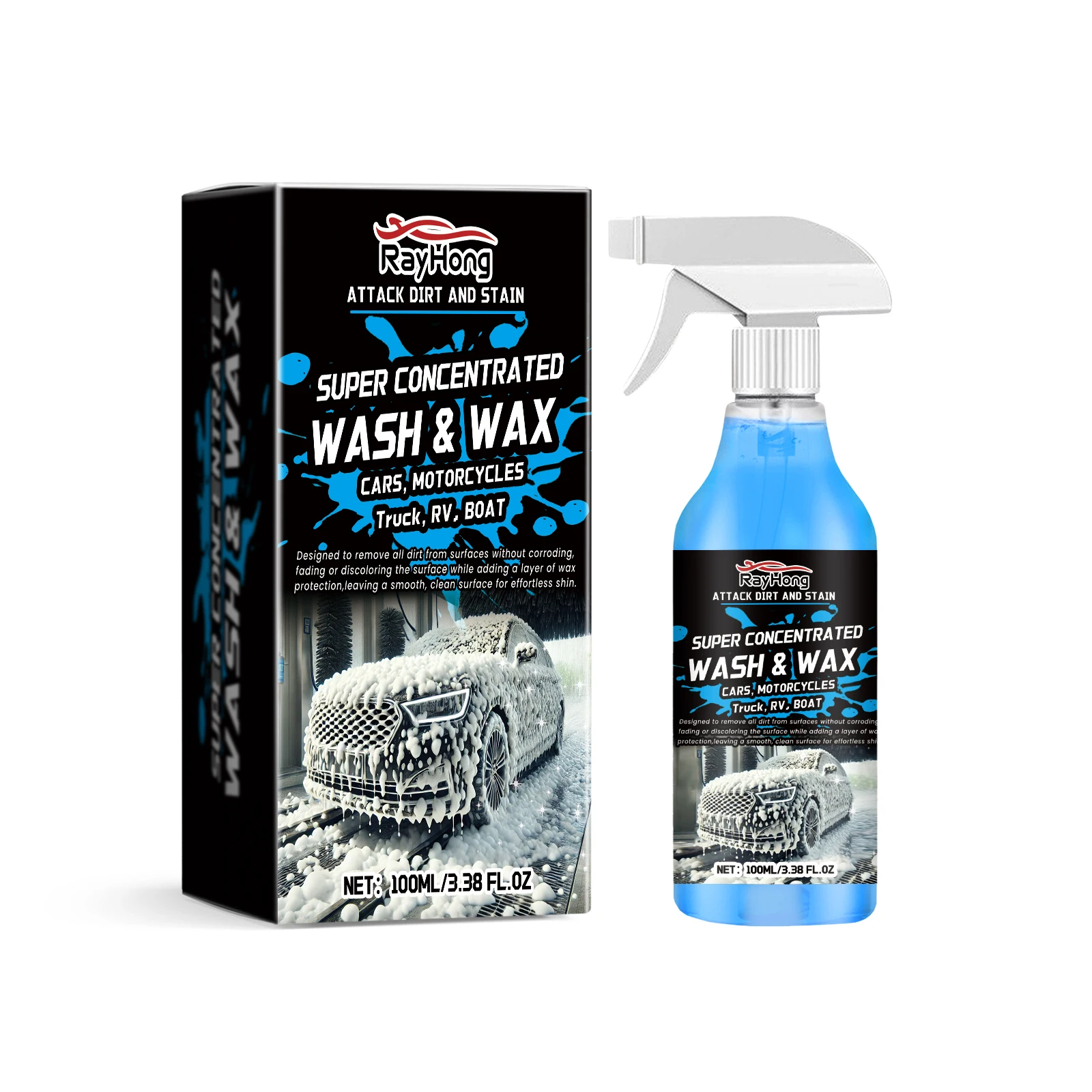 

Professional Foam Car Wash Shampoo - Thick Suds for Deep Cleaning, Safe Wax Formula for Car Paint Maintenance & Protection