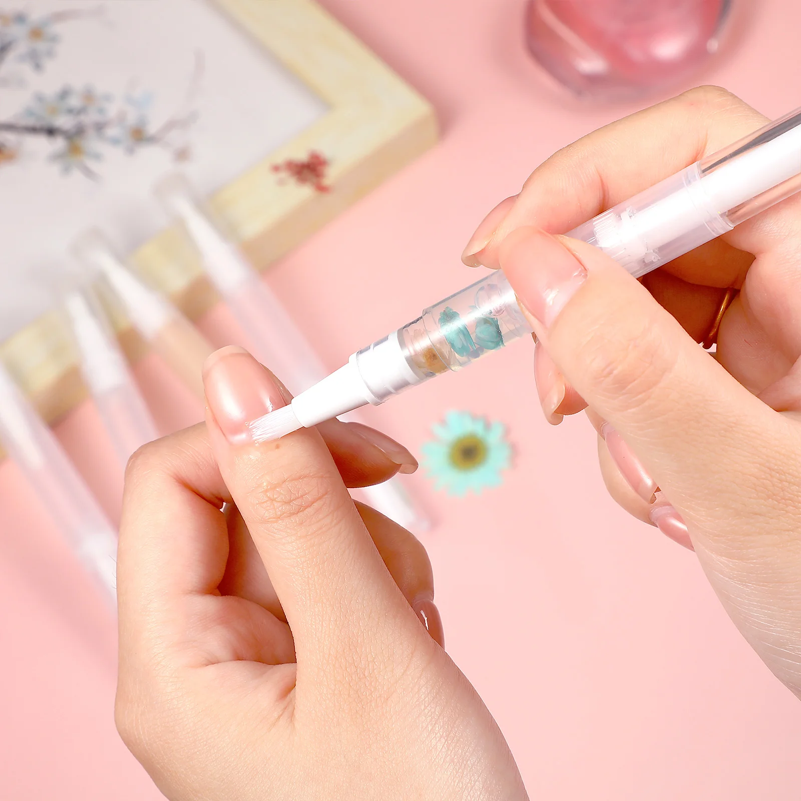 5 Pcs Empty Bottle of Nail Polish and Eyelash Growth Liquid Lip Gloss Tubes Dispenser Container Applicator