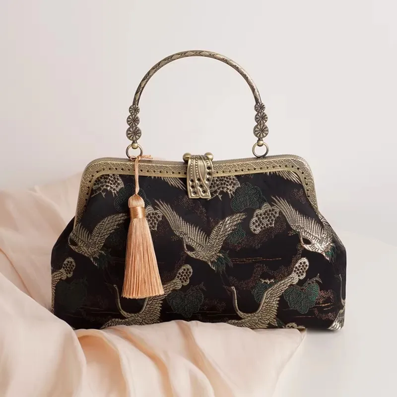 

Новая ретро-сумка в китайском стиле Ципао, женская сумка через плечо с цепочкой, сумка-кроссбоди в стиле китайского народного искусства
