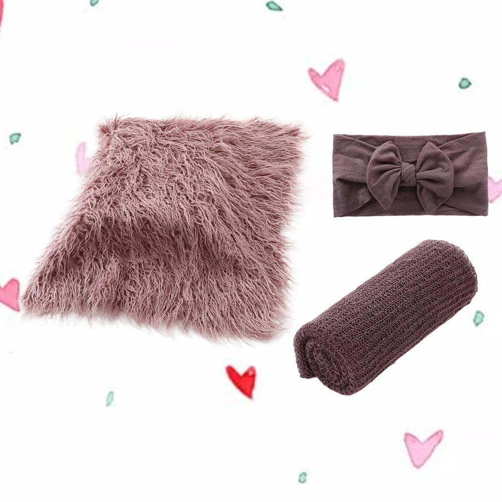 

3 Pcs Baby Wrap Cloth Photography Prop Swaddle Blanket Wrapped in Wrapping Infant