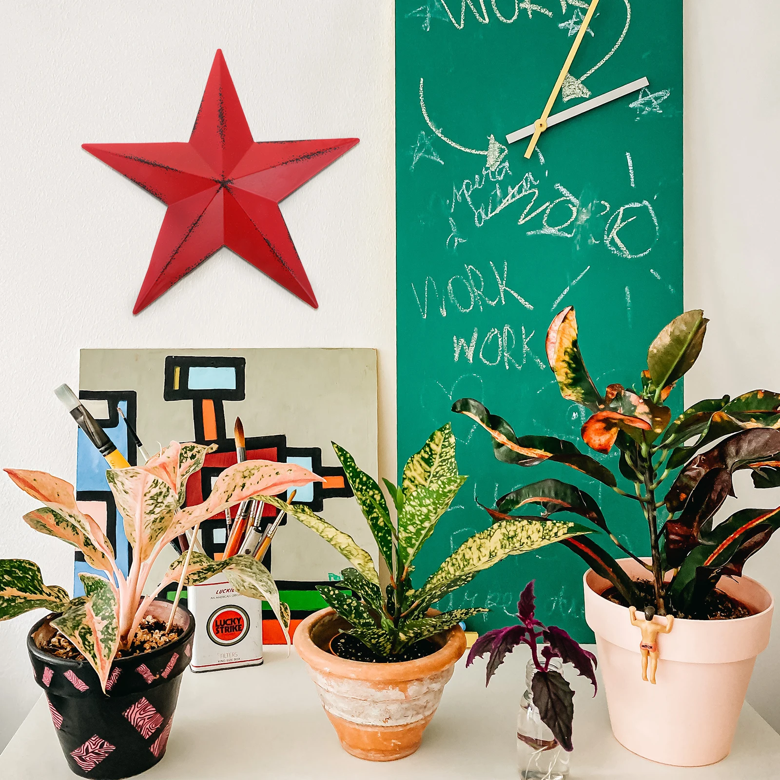

Iron Star Pentagram Ornament Size Home Decor Classic Shape Wall Decor Color Hanging Decoration