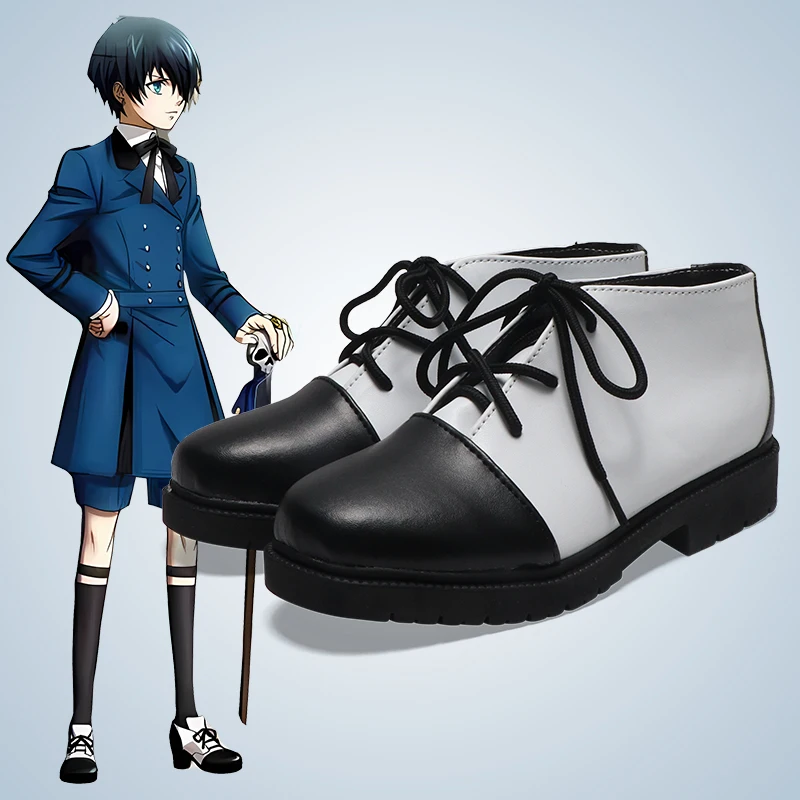 Anime preto mordomo kuroshitsuji ciel phantomhive cosplay traje sapatos festa de halloween sapatos femininos masculinos
