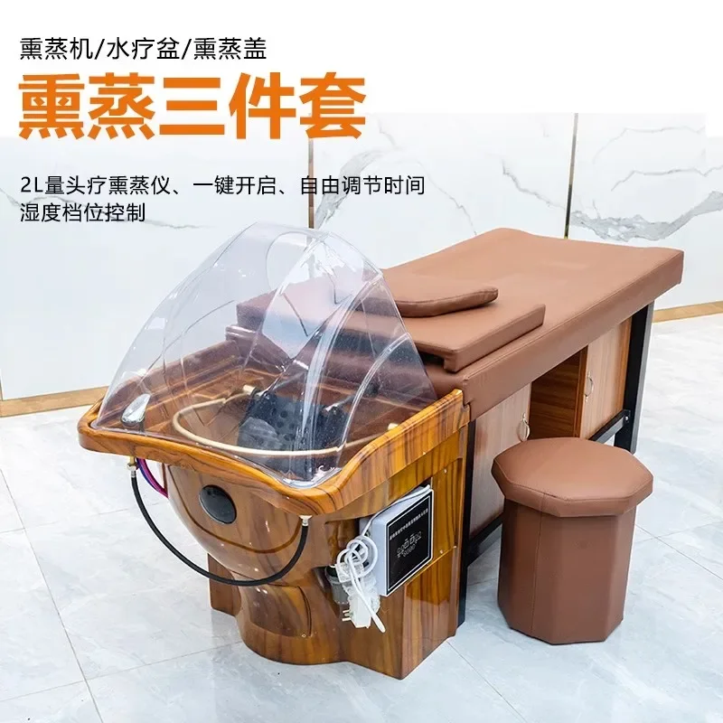 Thai Style Head Spa Shampoo Chair Nordic Originality Ergonomics Hair Salon Shampoo Bed Shower Stylist Salon Furniture Silla FYSC