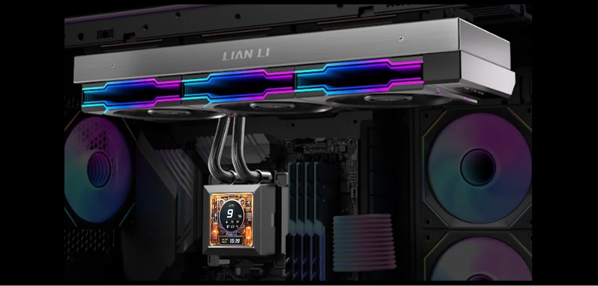 مخزون جديد LIAN LI Hydroshift 360R أبيض وأسود LCP شفرة مروحة AIO CPU برودة ARGB السائل وحدة المعالجة المركزية مروحة كمبيوتر ألعاب التبريد