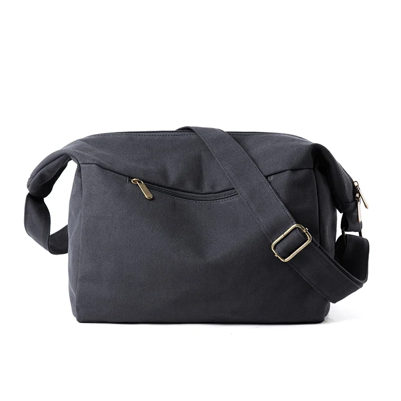 Imagem -05 - Bolsa Mensageiro de Lona para Homens Bolsa de Ombro Portátil com Zíper Bolsa Hobo Retrô Masculino e Feminino de 14 Polegadas