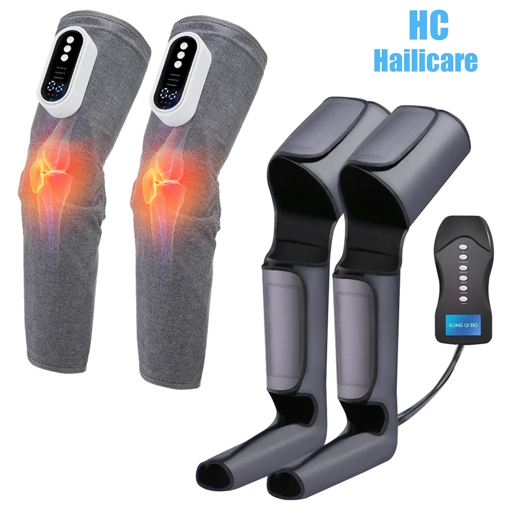 Smart Leg Massager 3-Speed Hot Compress Air Pressure Vibration Relax Muscles Relieve Fatigue Thigh and Calf Foot Massage Machine