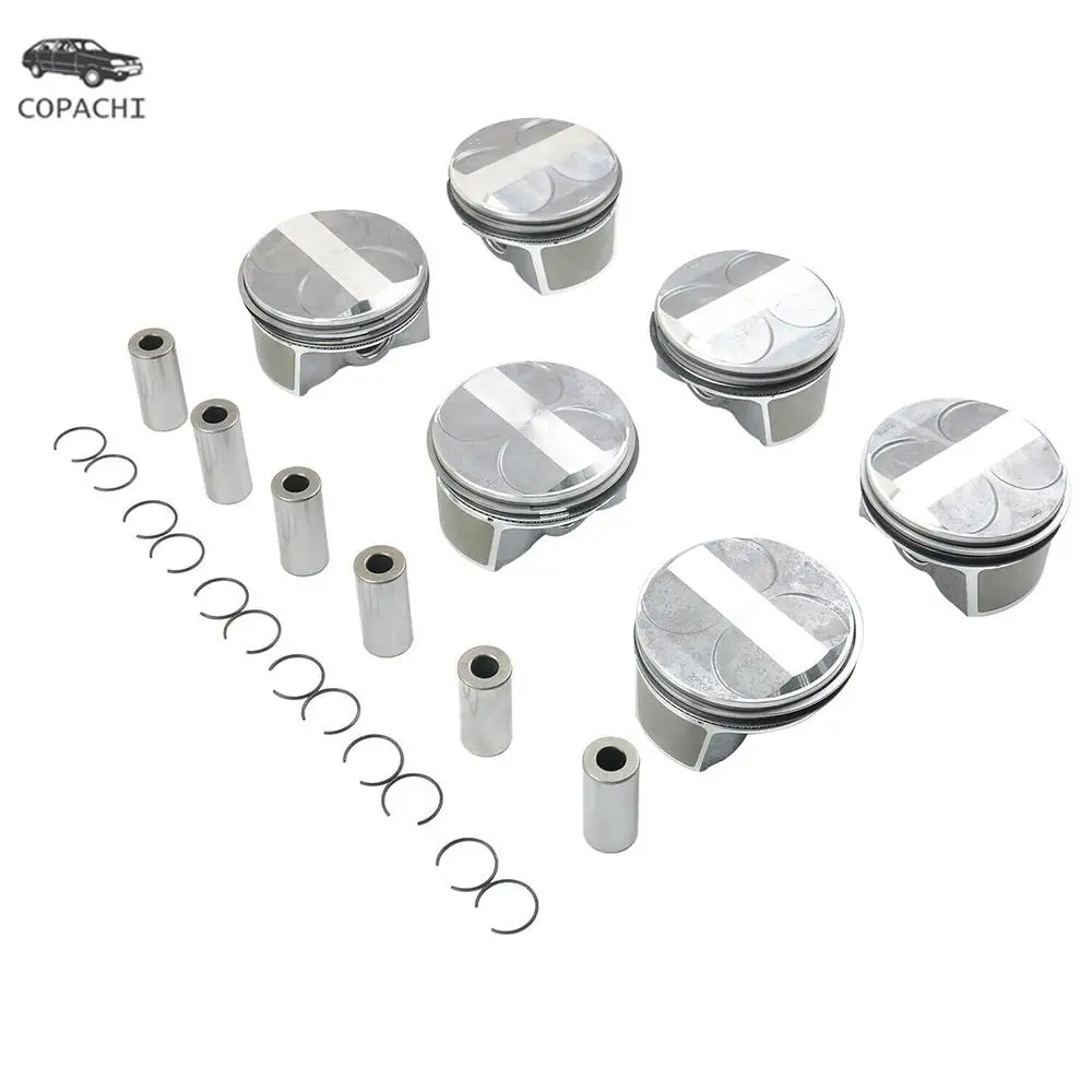 6pcs Car Pistons&Rings Set 2720300117 A2720304017 A2720301018 2720303717 for Mercedes-Benz E-CLASS W211 W212 M272 E25 E30 Engine