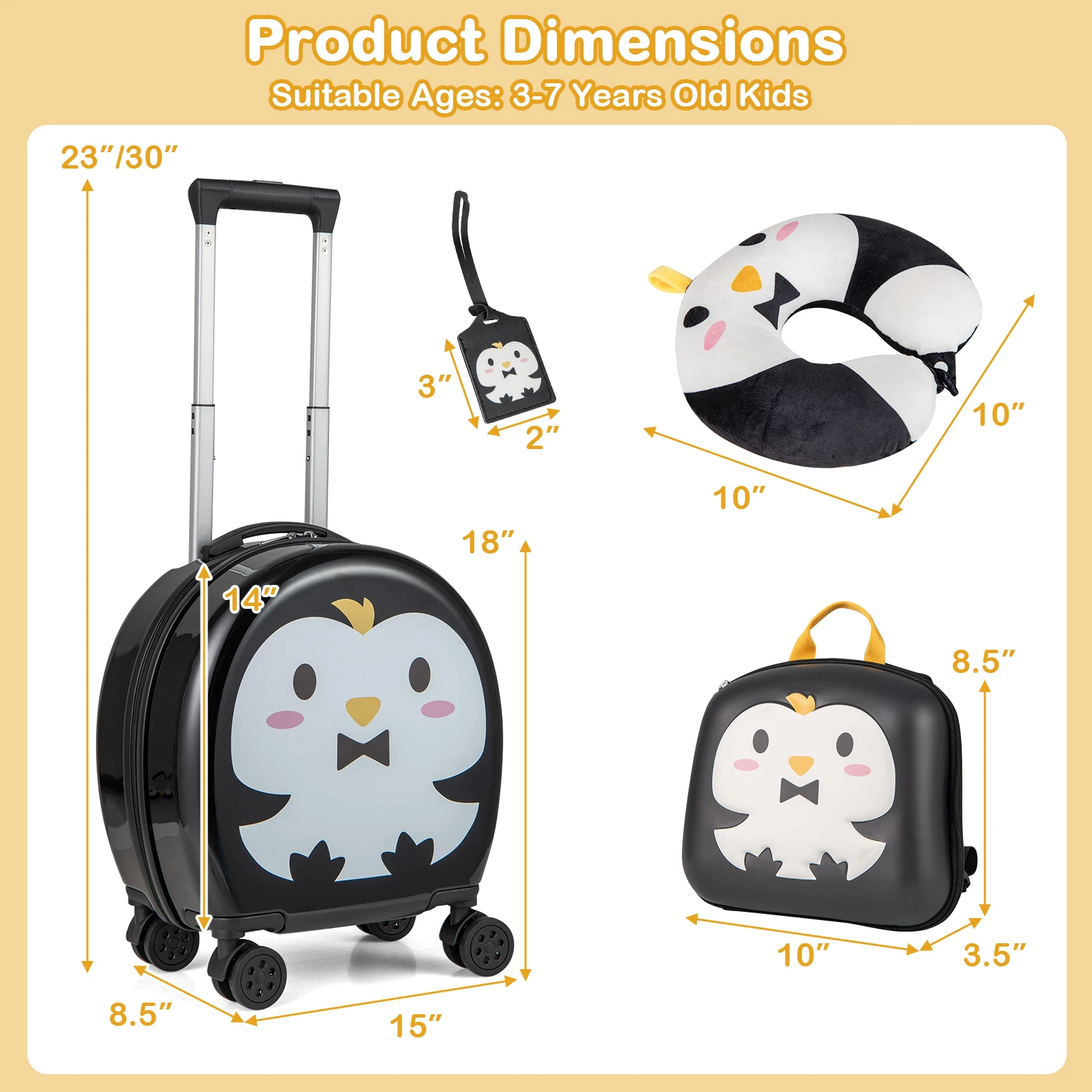 4-Piece Kid's Luggage Set w/ 14