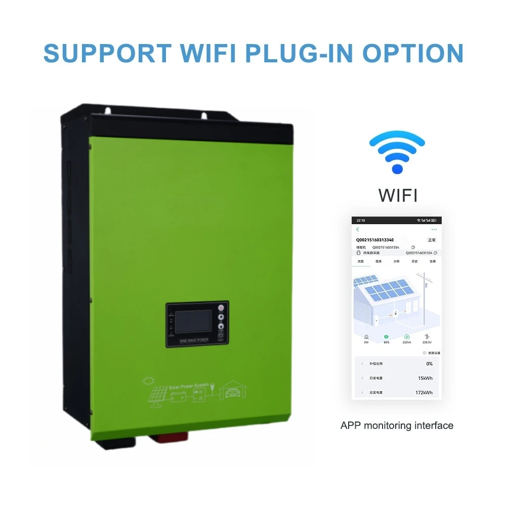 Low Frequency Split Phase Inverter 48v 5kw 3KW 24 Volt 6000watt 7KW Pure Sine Wave Hybrid Solar Inverter 120v 240v Usa 110v/220v