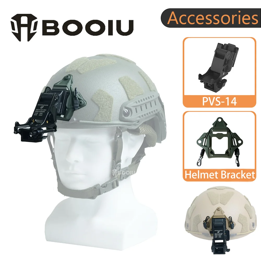 

BOOIU Tactical Helmet Bracket NVG PVS-14 Fast MICH Helmet Mount 2PCS Set Night Vision Military Tactical Equipment