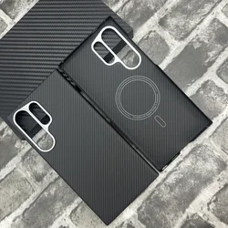 for Samsung Galaxy S25 Ultra Aramid Carbon Fiber Cases Magnetic Phone Cover for Galaxy S25 Ultra Thin Kevlar Carbon Case